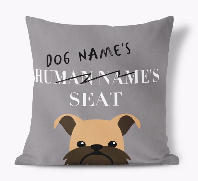 Human's Seat: Personalized {breedFullName} Canvas Pillow